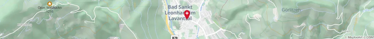 Kartendarstellung des Standorts für Stadtapotheke Zum heiligen Leonhard in 9462 Bad Sankt Leonhard/Lavanttal